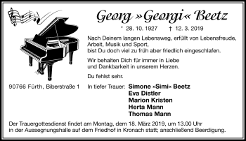 Traueranzeige von Georg Beetz von Neue Presse Coburg