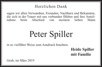 Traueranzeige von Peter Spiller von Neue Presse Coburg