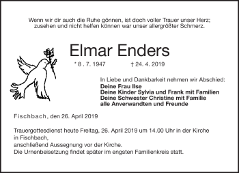 Traueranzeige von Elmar Endres von Neue Presse Coburg
