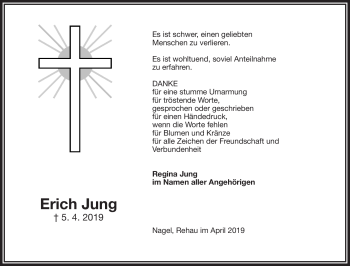 Traueranzeige von Erich Jung von Frankenpost