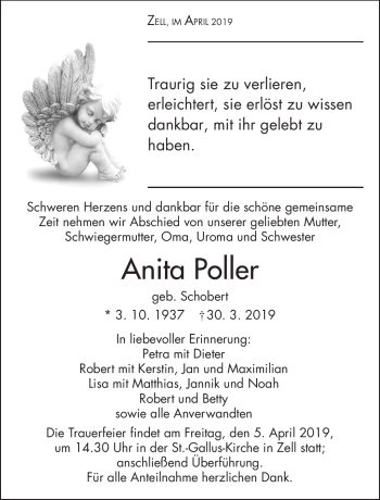 Traueranzeige von Anita Poller von Frankenpost