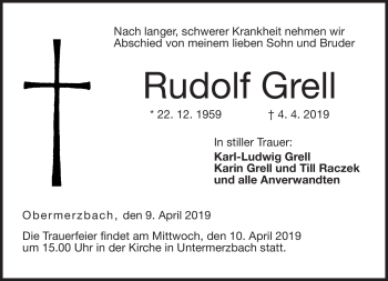 Traueranzeige von Rudolf Grell von Neue Presse Coburg