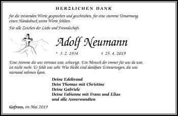 Traueranzeige von Adolf Neumann von Frankenpost