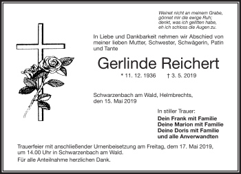 Traueranzeige von Gerlinde Reichert von Frankenpost