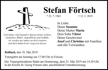 Traueranzeige von Stefan Förtsch von Neue Presse Coburg