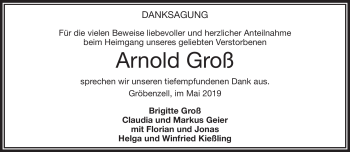 Traueranzeige von Arnold Groß von Frankenpost