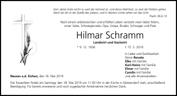 Traueranzeige von Hilmar Schramm von Neue Presse Coburg