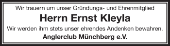 Traueranzeige von Ernst Kleyla von Frankenpost