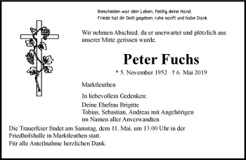Traueranzeige von Peter Fuchs von Frankenpost