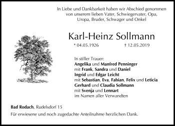 Traueranzeige von Karl-Heinz Sollmann von Neue Presse Coburg