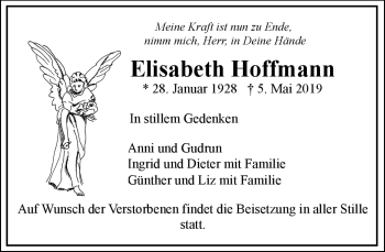 Traueranzeige von Elisabeth Hoffmann von Frankenpost
