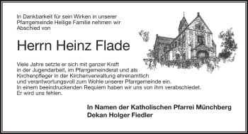 Traueranzeige von Heinz Flade von Frankenpost