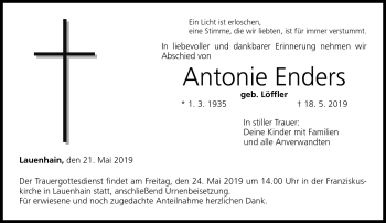 Traueranzeige von Antonie Enders von Neue Presse Coburg