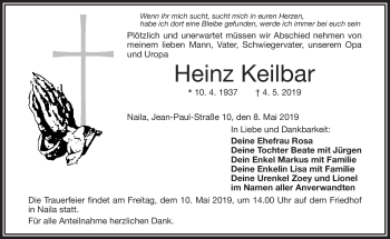 Traueranzeige von Heinz Keilbar von Frankenpost