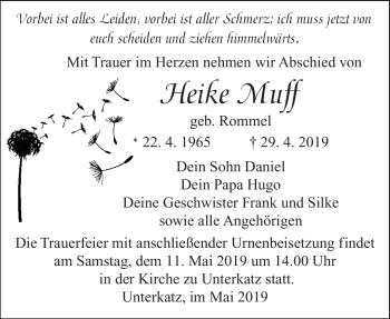 Traueranzeige von Heike Muff von Südthüringer Presse
