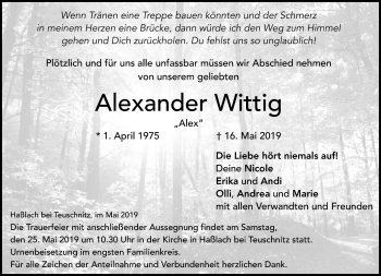 Traueranzeige von Alexander Wittig von Neue Presse Coburg