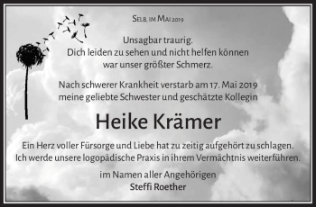 Traueranzeige von Heike Krämer von Frankenpost