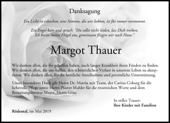 Traueranzeige von Margot Thauer von Neue Presse Coburg