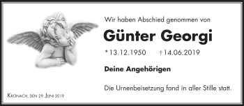 Traueranzeige von Günter Georgi von Neue Presse Coburg