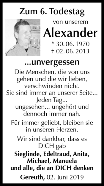 Traueranzeige von Alexander Steppert von Neue Presse Coburg