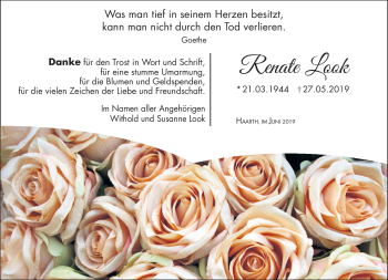 Traueranzeige von Renate Look von Neue Presse Coburg