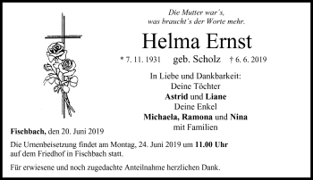 Traueranzeige von Helma Ernst von Neue Presse Coburg