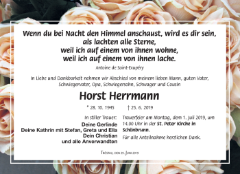 Traueranzeige von Horst Hermann von Frankenpost
