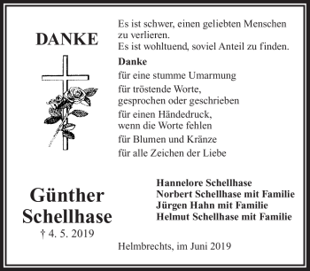 Traueranzeige von Günther Schellhase von Frankenpost