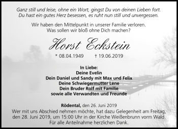 Traueranzeige von Horst Eckstein von Neue Presse Coburg