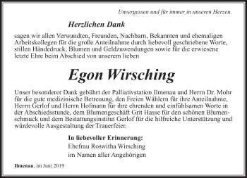 Traueranzeige von Egon Fischer von Südthüringer Presse