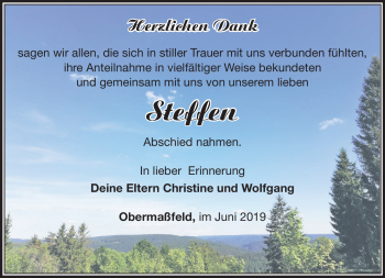Traueranzeige von Steffen Böhm von Südthüringer Presse