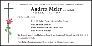 Traueranzeige von Andrea Meier von Frankenpost