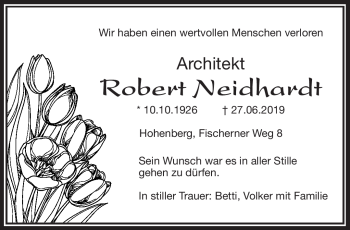 Traueranzeige von Robert Neidhardt von Frankenpost