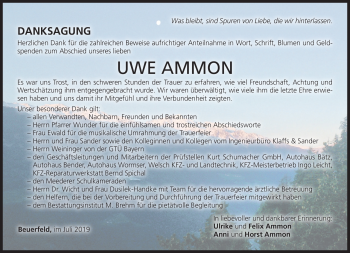 Traueranzeige von Uwe Ammon von Neue Presse Coburg