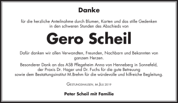 Traueranzeige von Gero Scheil von Neue Presse Coburg