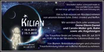 Traueranzeige von Kilian  von Südthüringer Presse