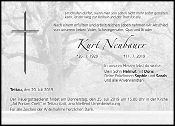 Traueranzeige von Kurt Neubauer von Neue Presse Coburg