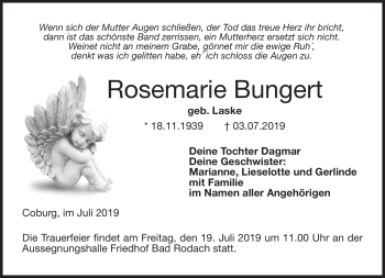 Traueranzeige von Rosemarie Bungert von Neue Presse Coburg
