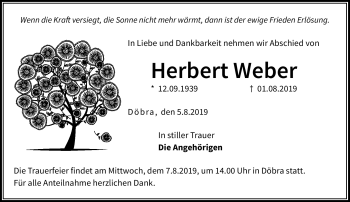 Traueranzeige von Herbert Weber von Frankenpost