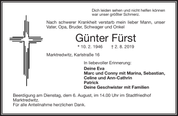 Traueranzeige von Günter Fürst von Frankenpost