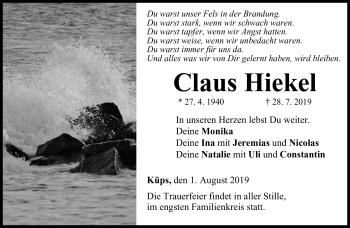 Traueranzeige von Claus Hiekel von Neue Presse Coburg