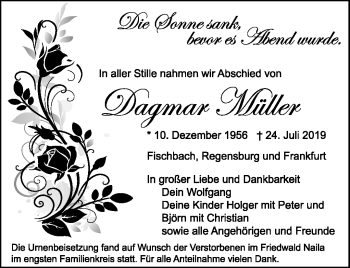 Traueranzeige von Dagmar Müller von Neue Presse Coburg