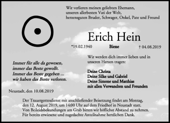 Traueranzeige von Erich Hein von Neue Presse Coburg