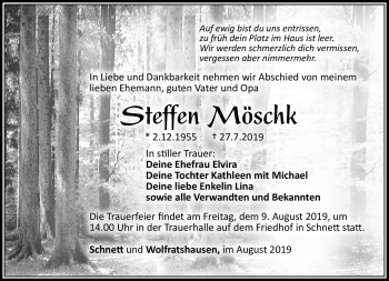 Traueranzeige von Steffen Möschk von Südthüringer Presse