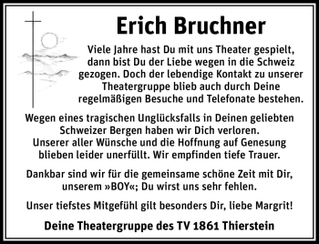 Traueranzeige von Erich Bruchner von Frankenpost