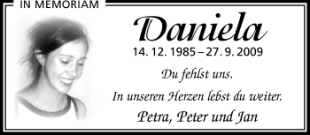 Traueranzeige von Daniela Hauke von Neue Presse Coburg