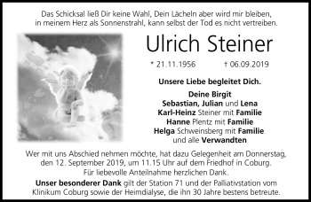 Traueranzeige von Ulrich Steiner von Neue Presse Coburg