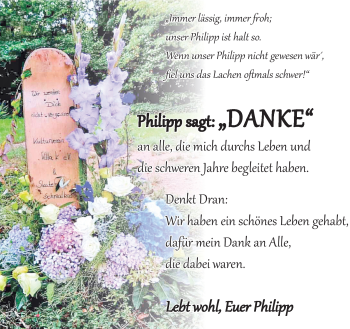Traueranzeige von Philipp Milnarik von Südthüringer Presse
