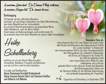 Traueranzeige von Heike Schellenberg von Südthüringer Presse