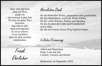 Traueranzeige von Frank Ehrlicher von Neue Presse Coburg